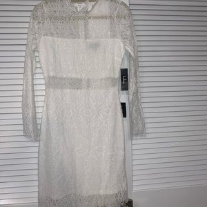 White lace long sleeve dress